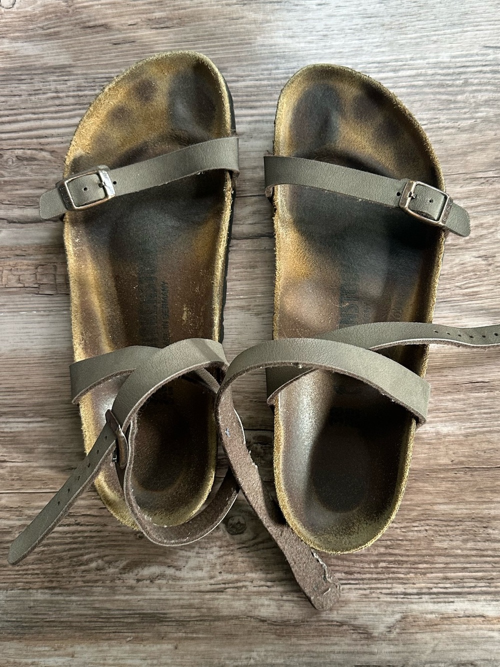 Birkenstock Yara Brown Leather Two-Strap Sandals Size 38